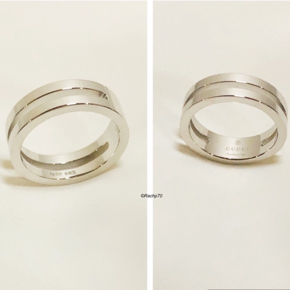 New Authentic Gucci Trademark Ring w/ Cut-Out Band - Picture 4 of 8
